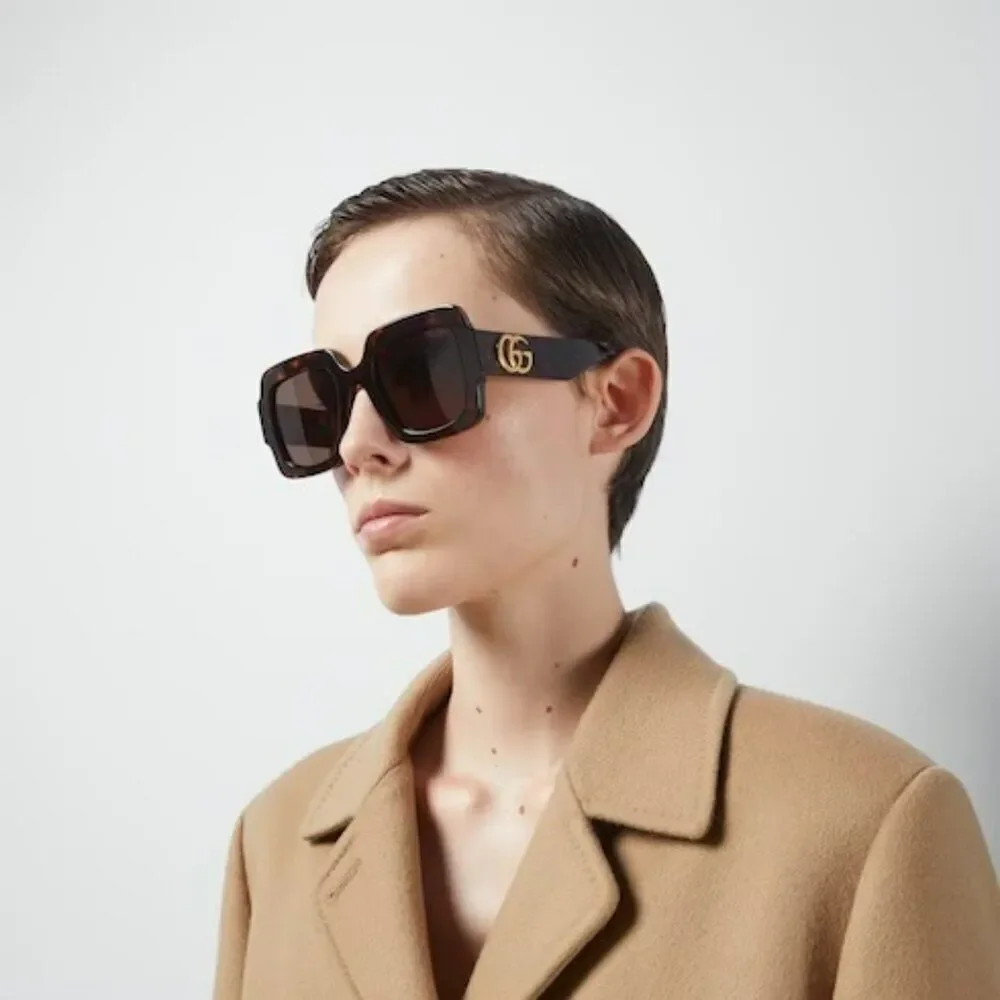 NEW Gucci GG1547S 004 Black Brown Women Square Sunglasses GG 1547S